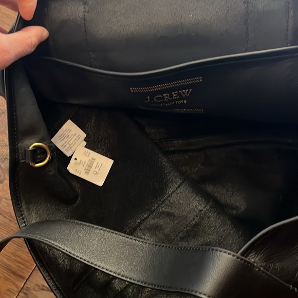 J. Crew Black Leather Tote Bag - Picture 9 of 10